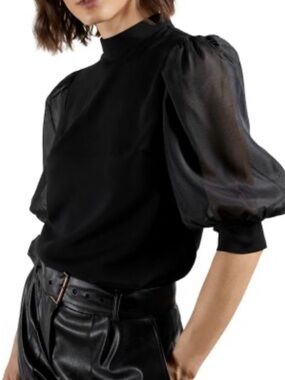 Ted Baker Micaeli Organza Volume Sleeve Top